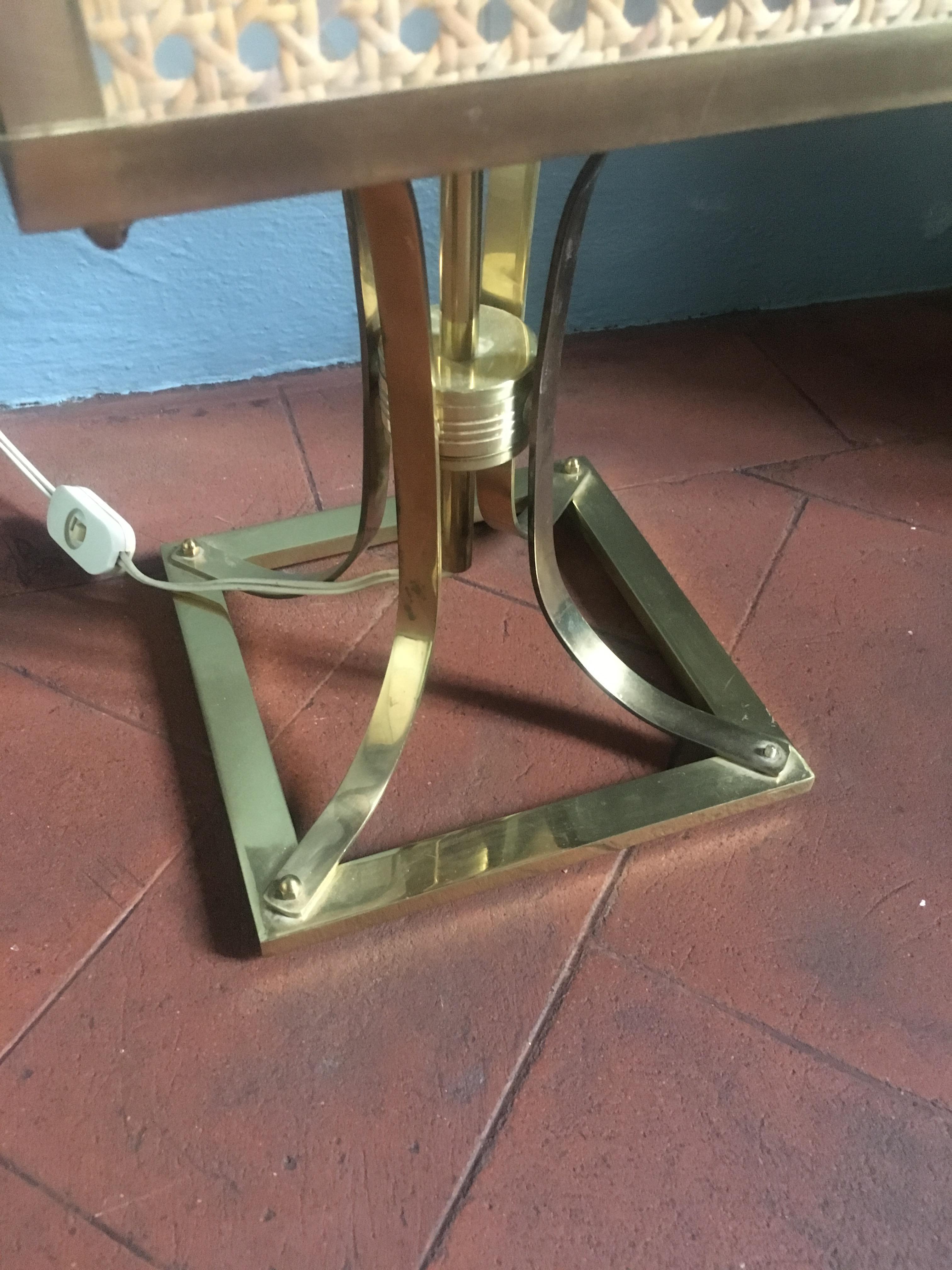 Mid-Century Modern Italian Brass Table Lamp with 