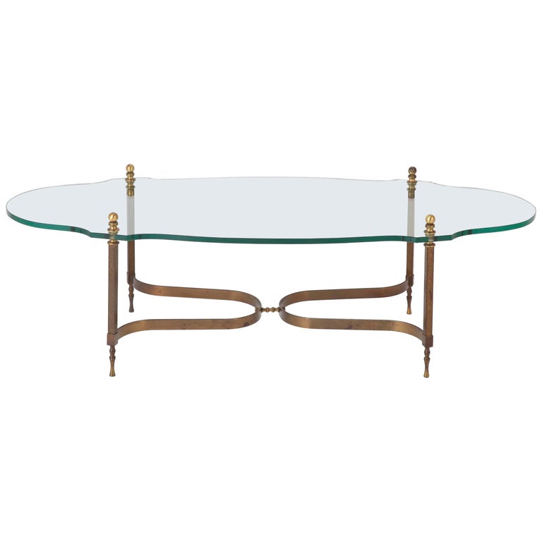 MidCentury Modern Italian Bronze and Glass Coffee Table For Sale at