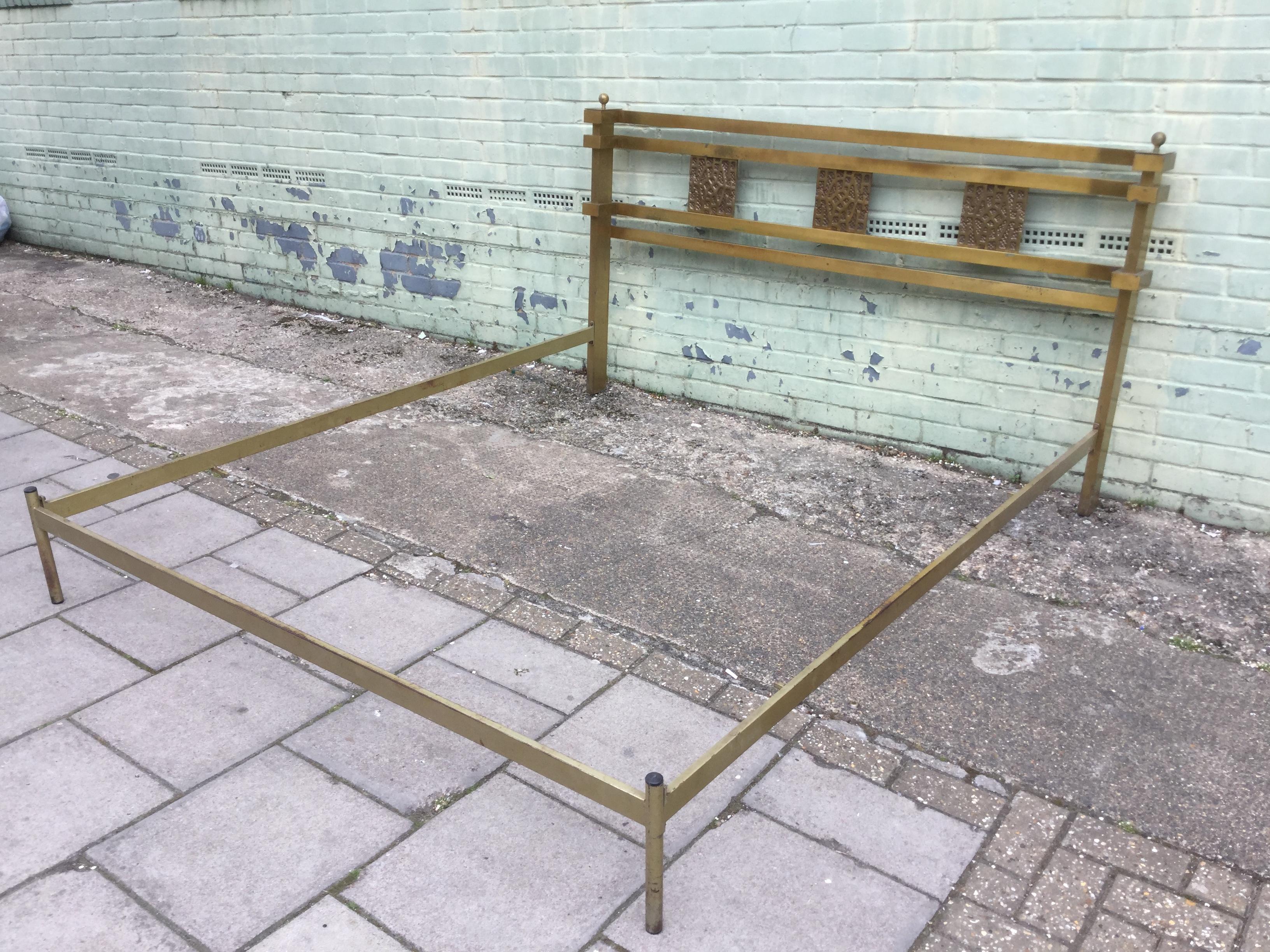 Mid-Century Modern Italian Bronze Bed by Luciano Frigerio from 1970s 1