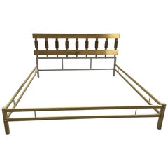 Vintage Mid-Century Modern Italian Bronze Bed by Luciano Frigerio from 1970s