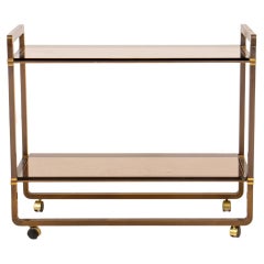 Mid-Century Modern Italian Bronze / Glass Serving Cart