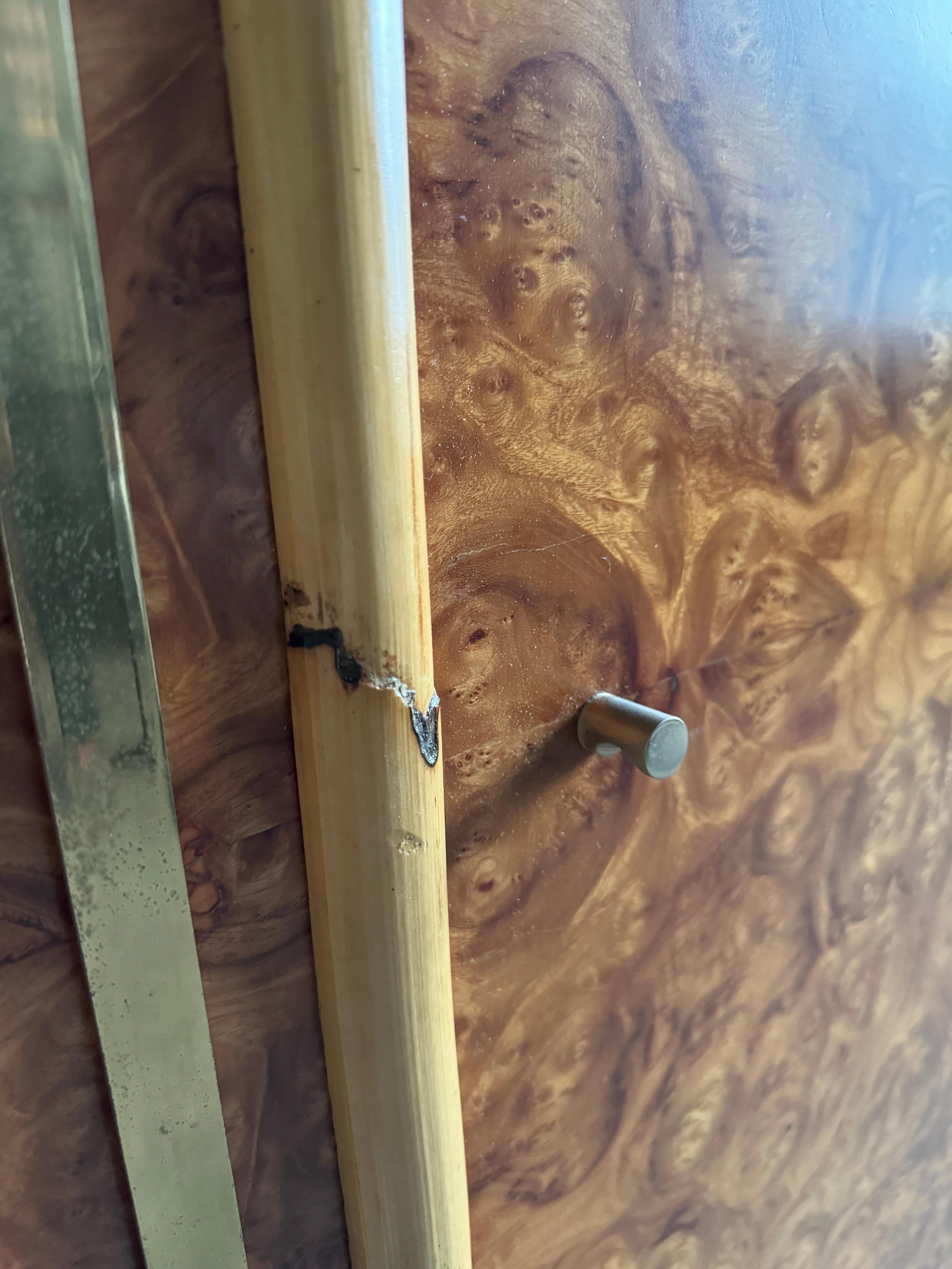 Mid-Century Modern Italian Burl and Bamboo Wardrobe. 1970s 7