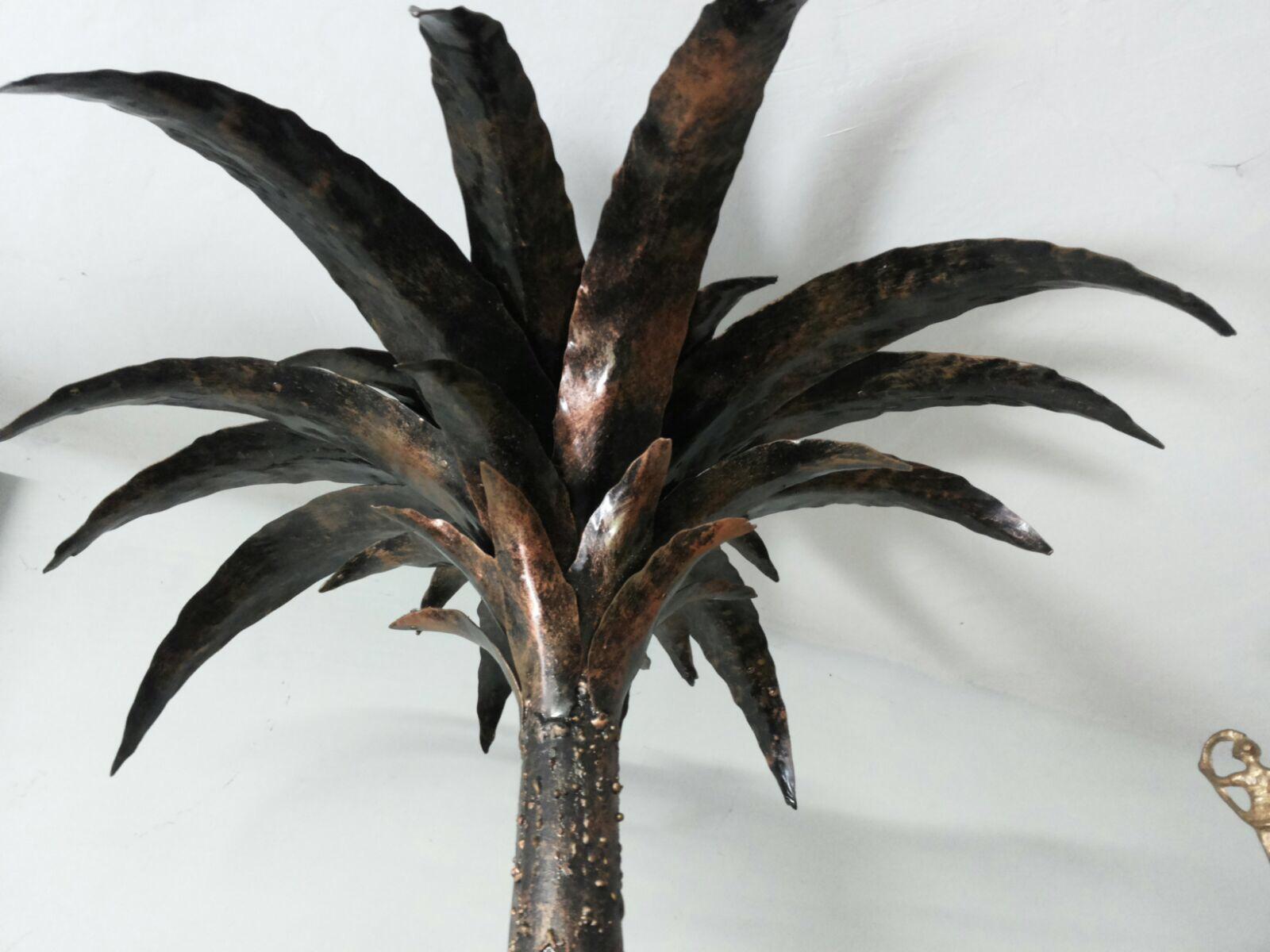 Mid-Century Modern Italian Burnished Iron Palm Tree Sculpture, 1970s 2