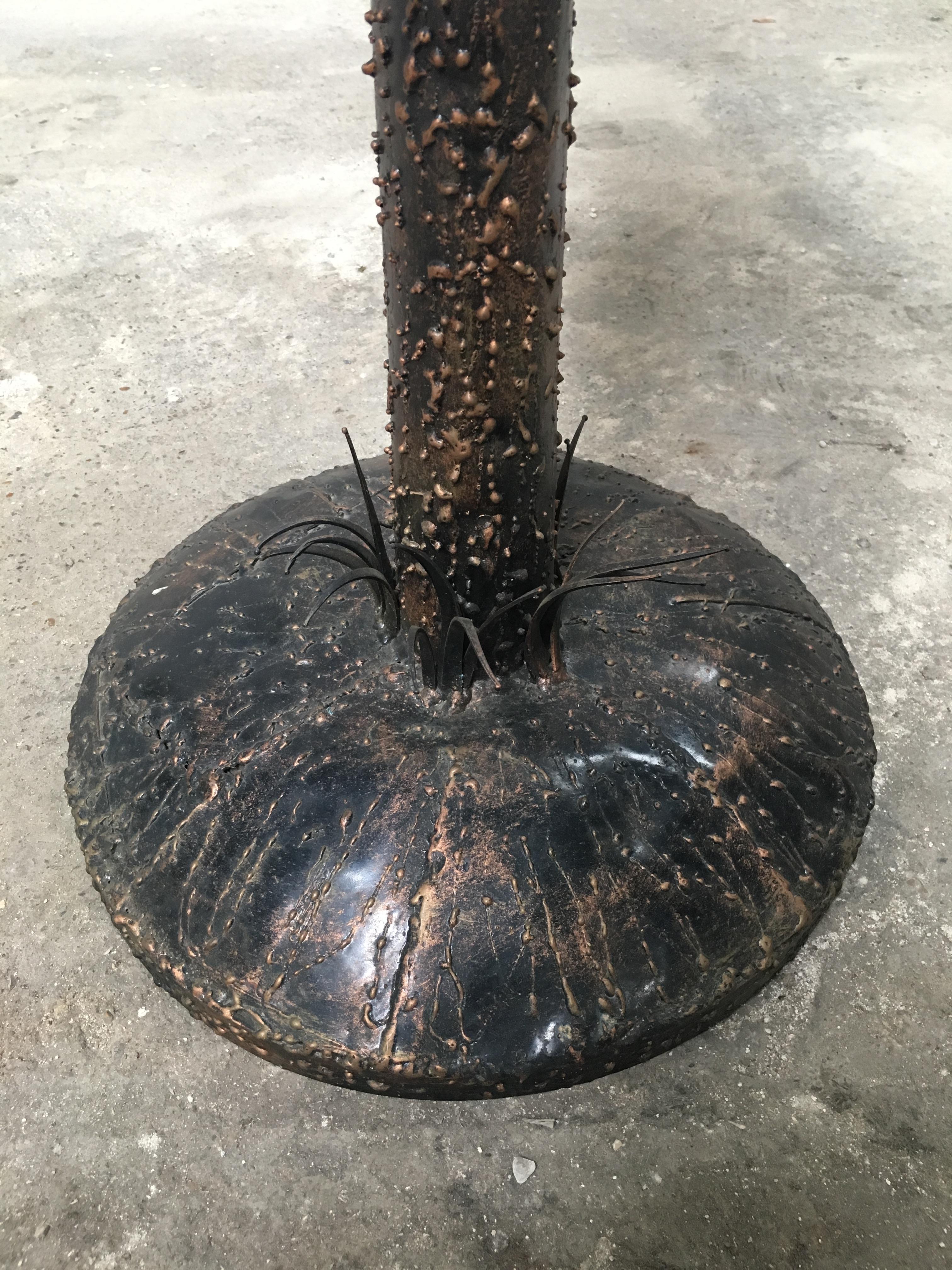 Mid-Century Modern Italian Burnished Iron Palm Tree Sculpture, 1970s For Sale 2