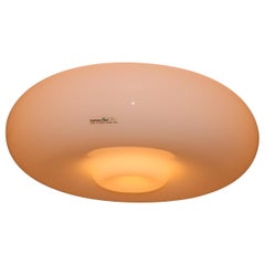 Mid-Century Modern Italian Ceiling Lamp Murano Hand Blown White Glass