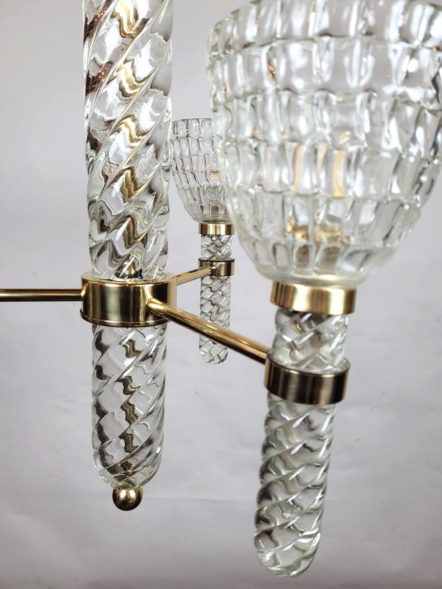 Mid-Century Modern Italian Ceiling Light Attributed to Séguso, Murano Glass For Sale 2