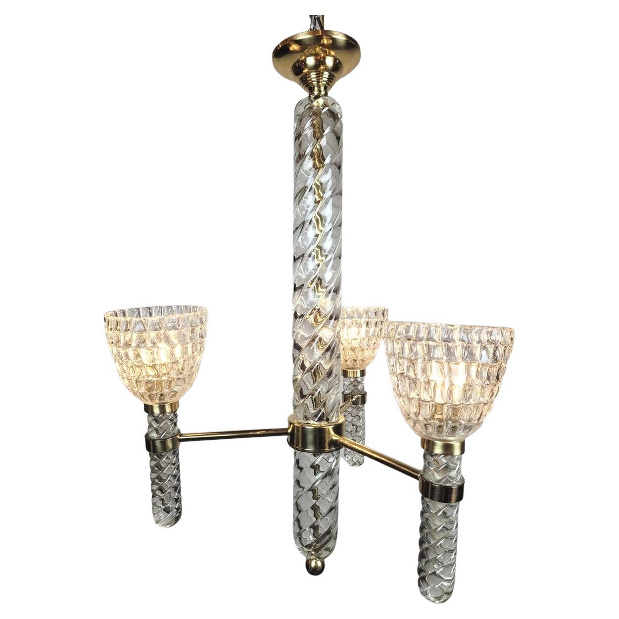 Mid-Century Modern Italian Ceiling Light Attributed to Séguso, Murano Glass For Sale