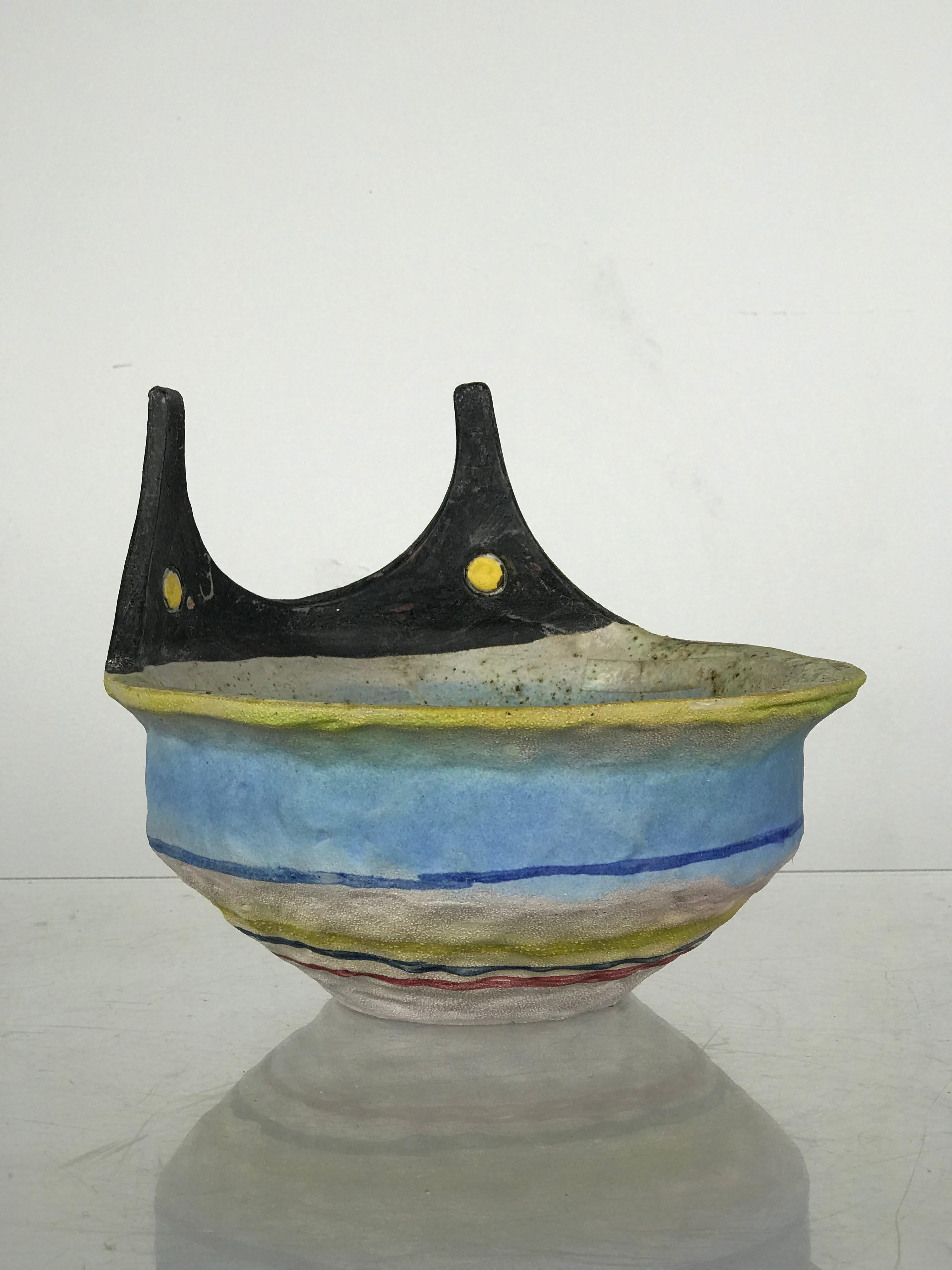Italian Modern Whimsical Ceramic Bowl by Gli Etruschi For Sale 9