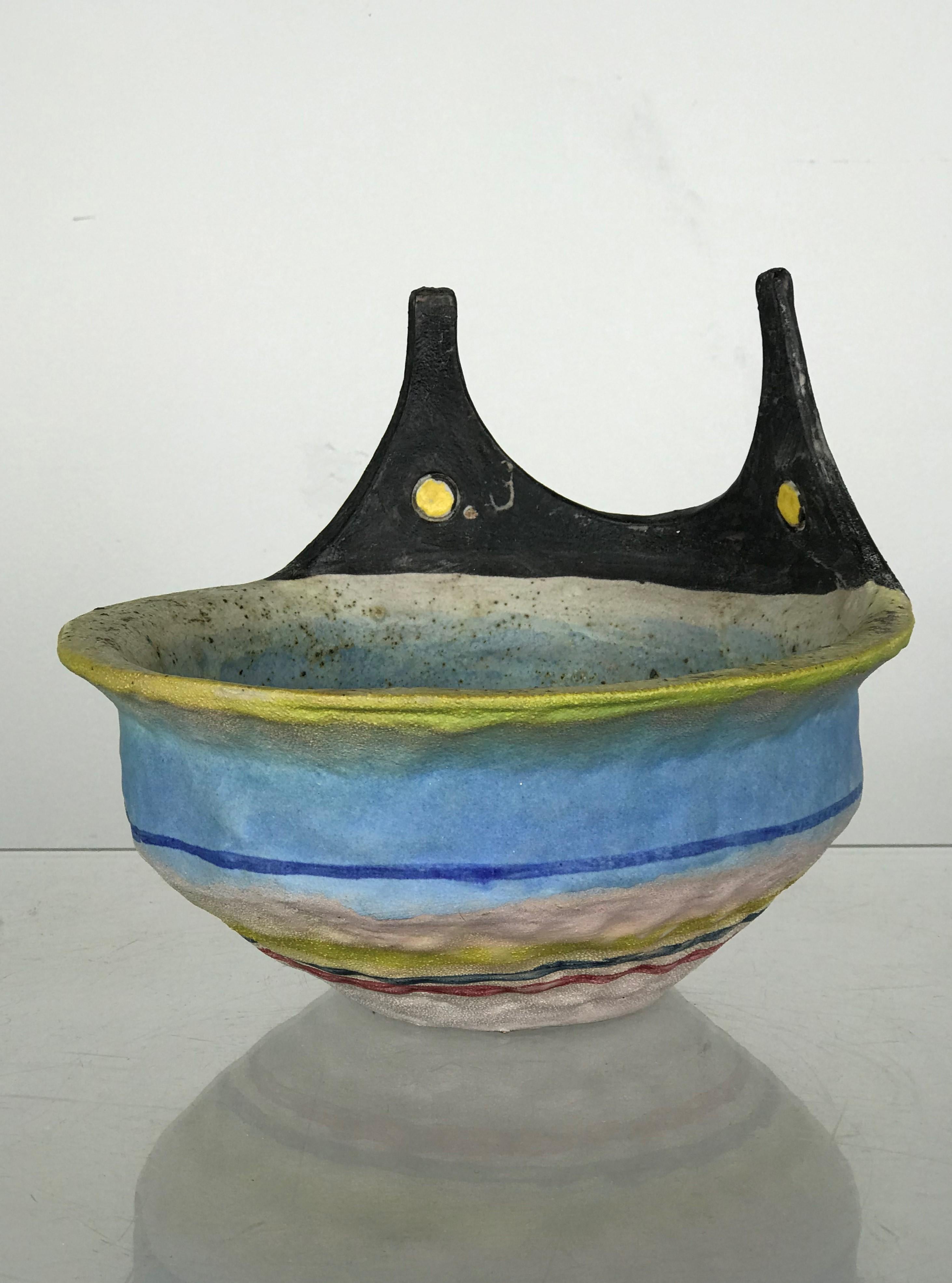 Italian Modern Whimsical Ceramic Bowl by Gli Etruschi For Sale 8