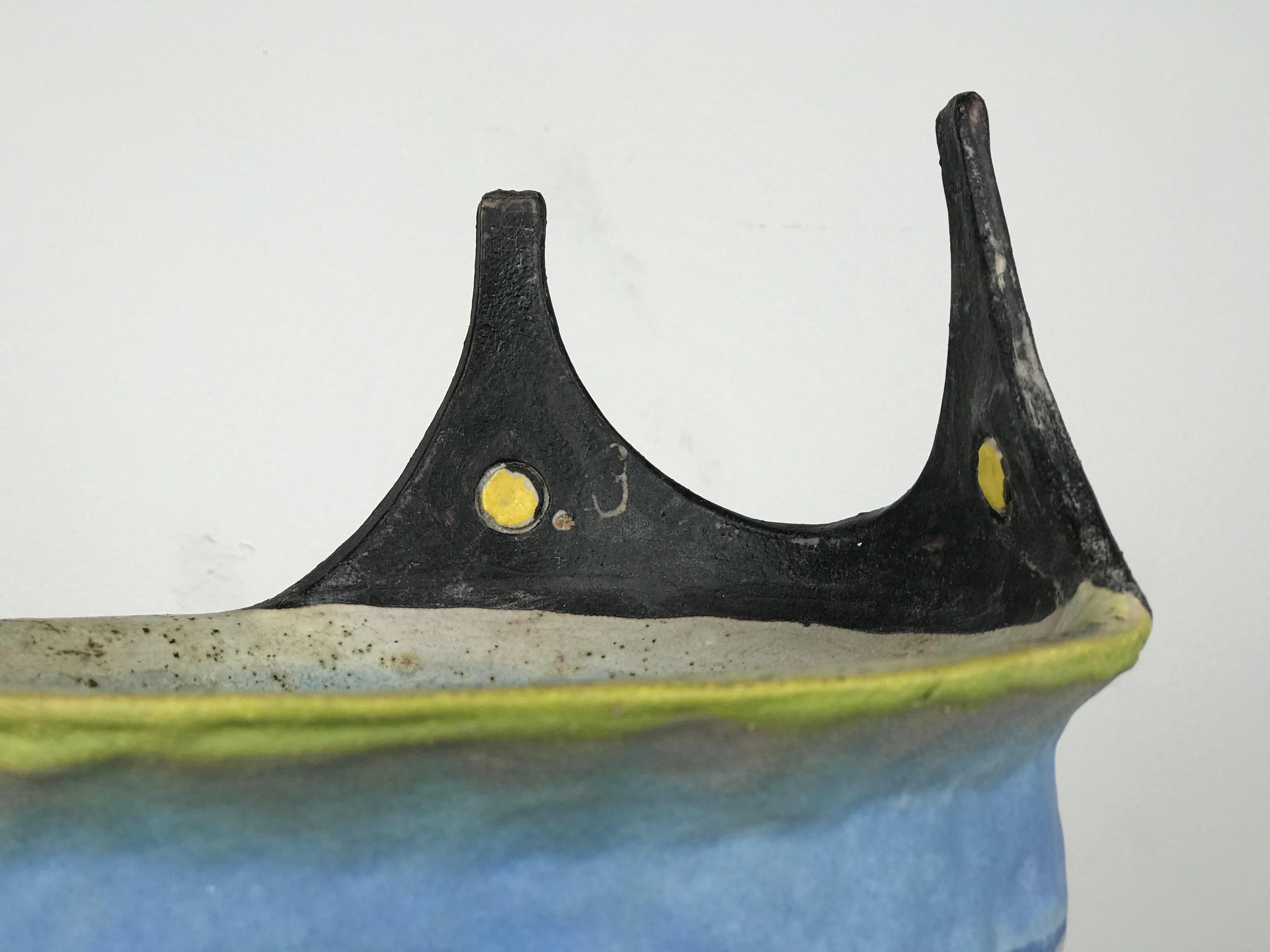 Mid-20th Century Italian Modern Whimsical Ceramic Bowl by Gli Etruschi For Sale
