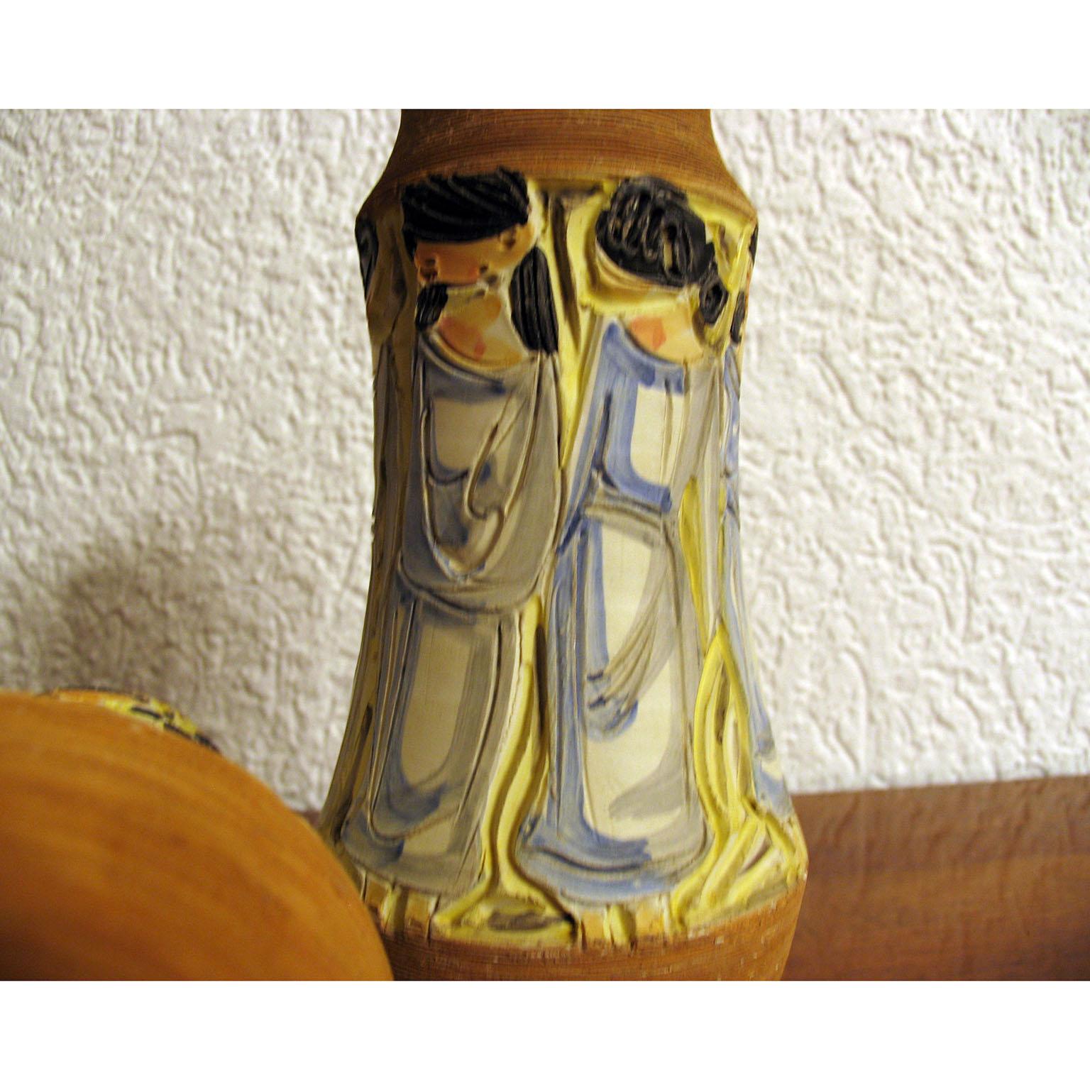 Mid-Century Modern Italian Ceramic Pair of Vases by Fratelli Fanciullacci For Sale 3