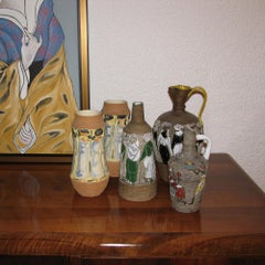 Mid-Century Modern Italian Ceramic Pair of Vases by Fratelli Fanciullacci