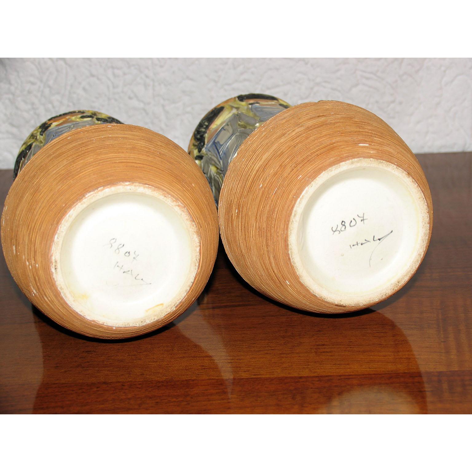 Mid-Century Modern Italian Ceramic Pair of Vases by Fratelli Fanciullacci For Sale 1