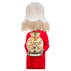 Mid Century Modern Italienisch Keramik Tischlampe Floral Dekor 1960er Jahre Edwards