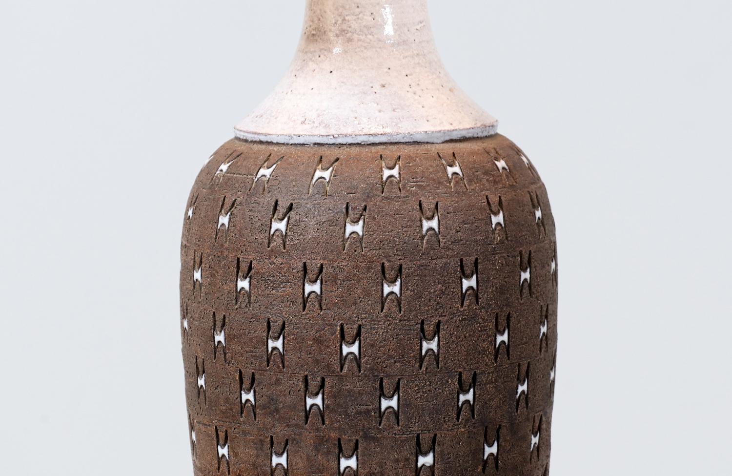 Milieu du XXe siècle Lampe de table italienne en céramique mi-siècle moderne pour Bitossi en vente