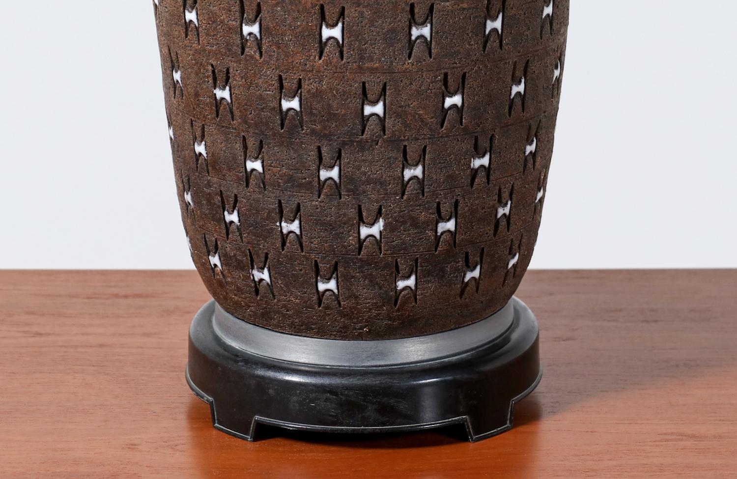 Métal Lampe de table italienne en céramique mi-siècle moderne pour Bitossi en vente