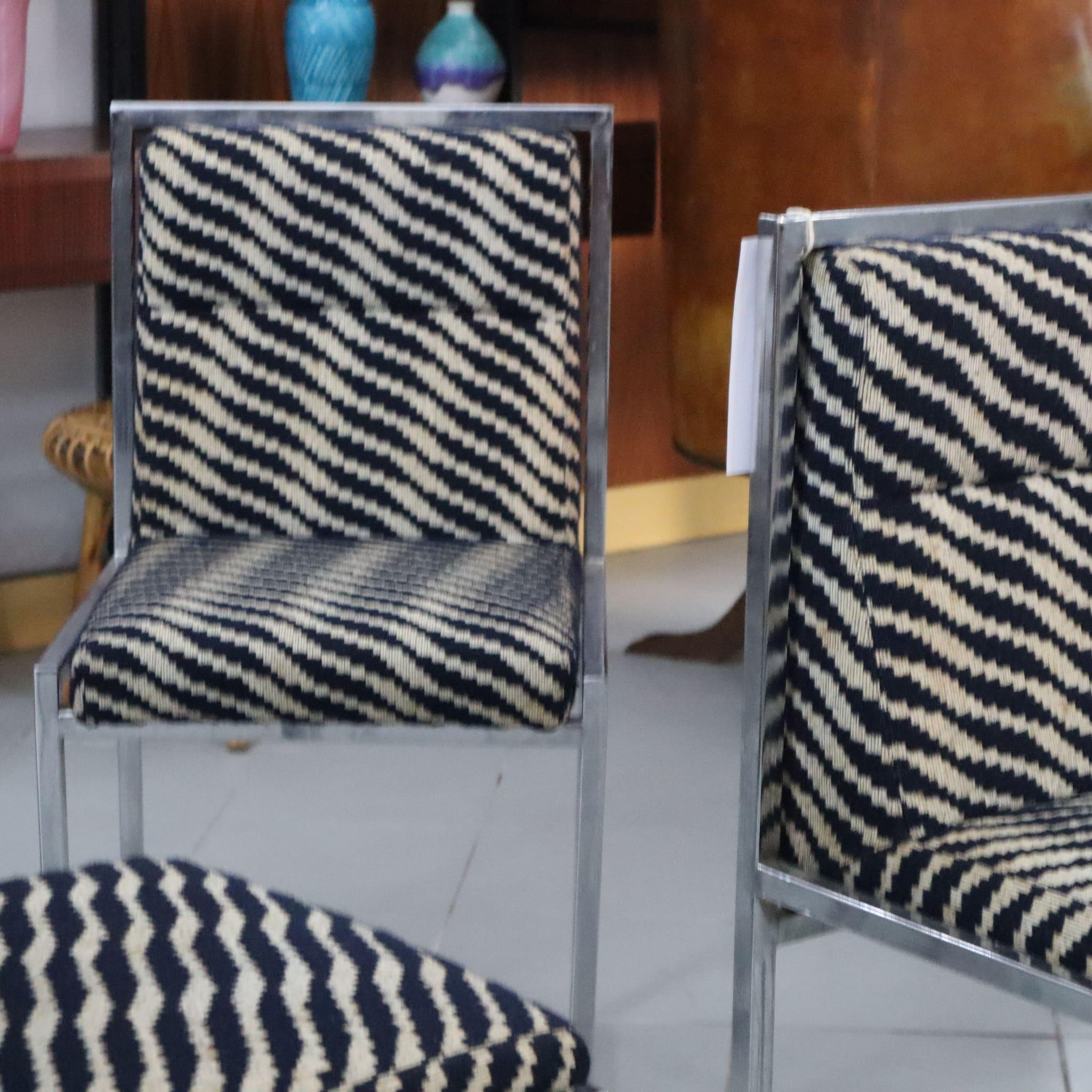 Mid-century modern italian Chairs by Nanda Vigo for Driade 1972, set of four For Sale 3