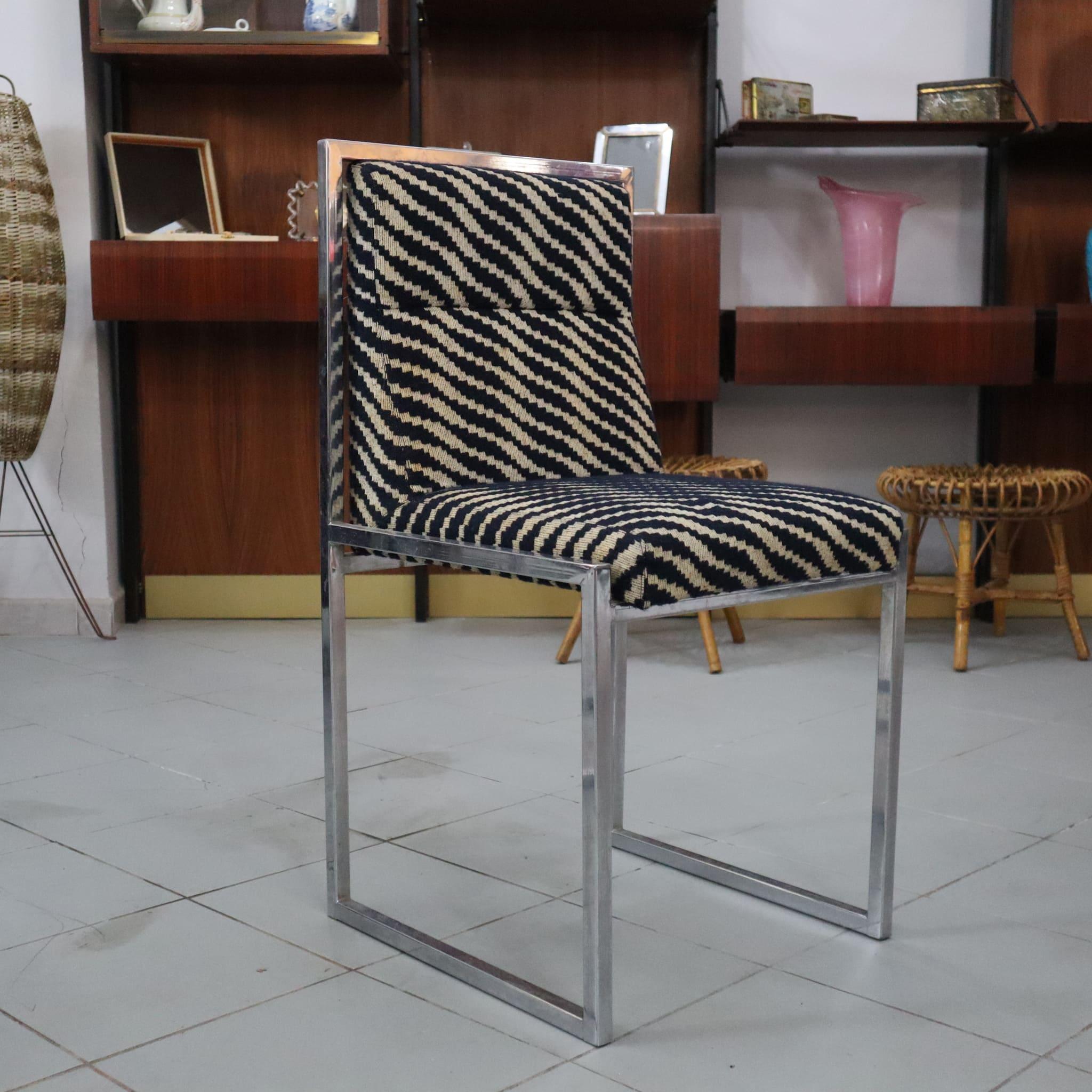 Mid-century modern italian Chairs by Nanda Vigo for Driade 1972, set of four For Sale 4