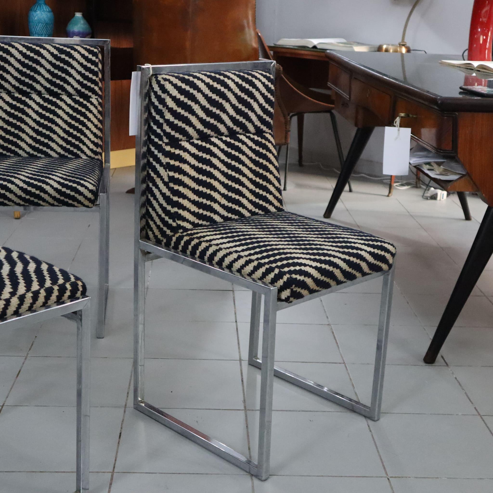 Mid-Century Modern Mid-century modern italian Chairs by Nanda Vigo for Driade 1972, set of four For Sale