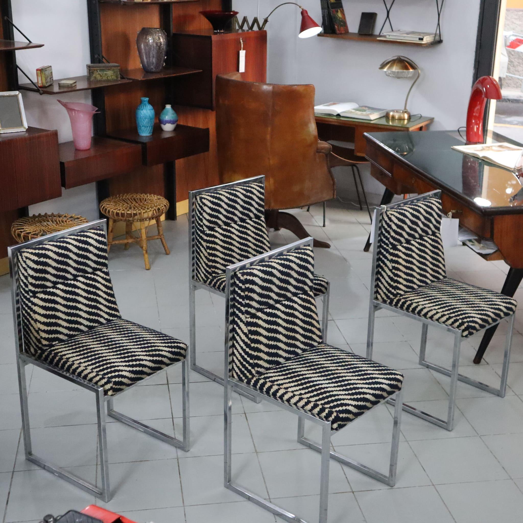 Mid-century modern italian Chairs by Nanda Vigo for Driade 1972, set of four In Good Condition For Sale In Nicolosi, IT