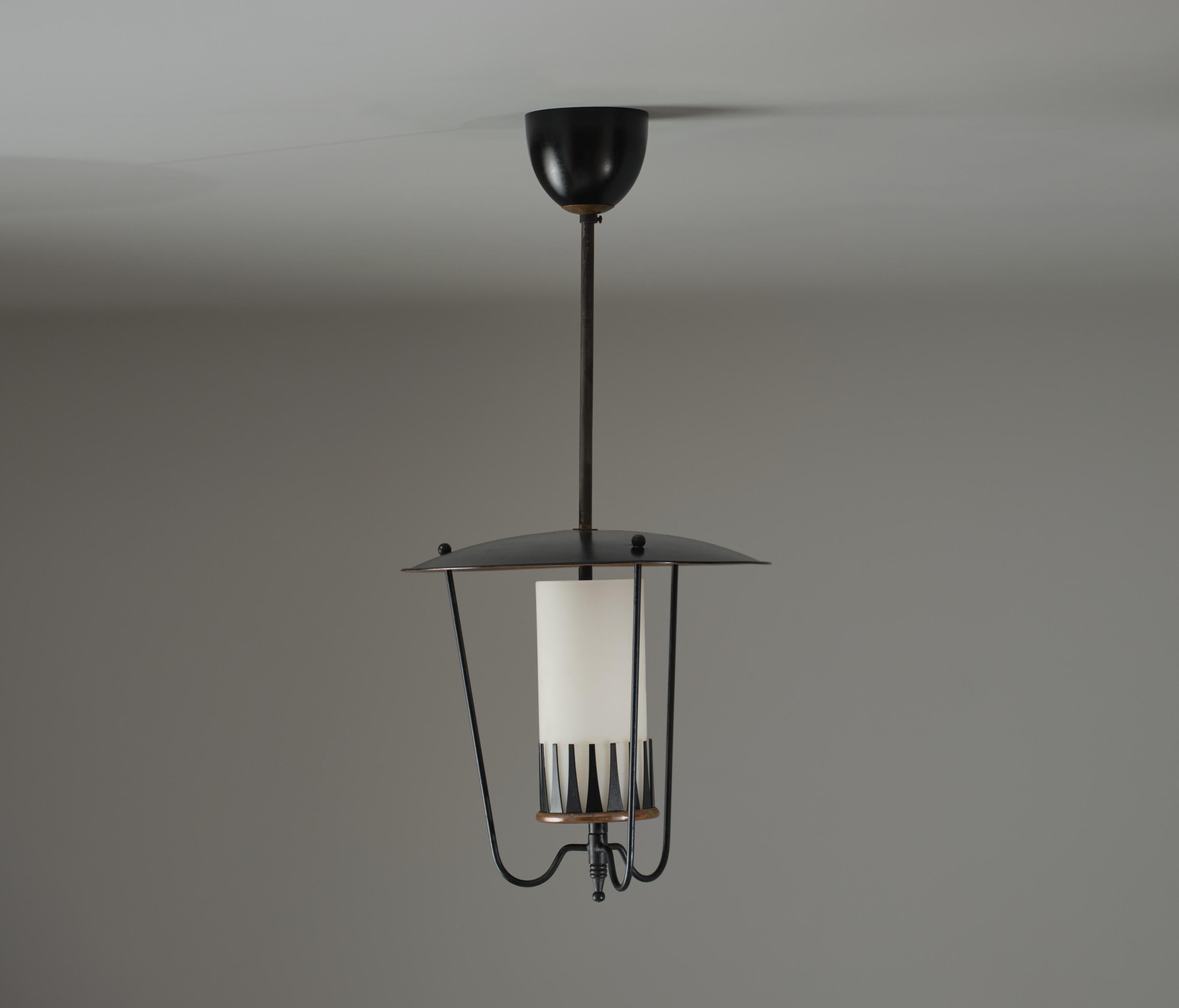 Metallo Lampadario italiano moderno di metà secolo in vendita
