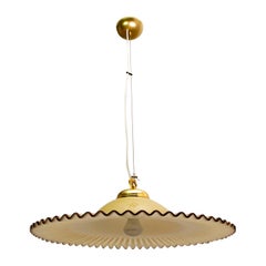 Mid-Century Modern Italian Chandelier Scalloped Murano Glass, 1970