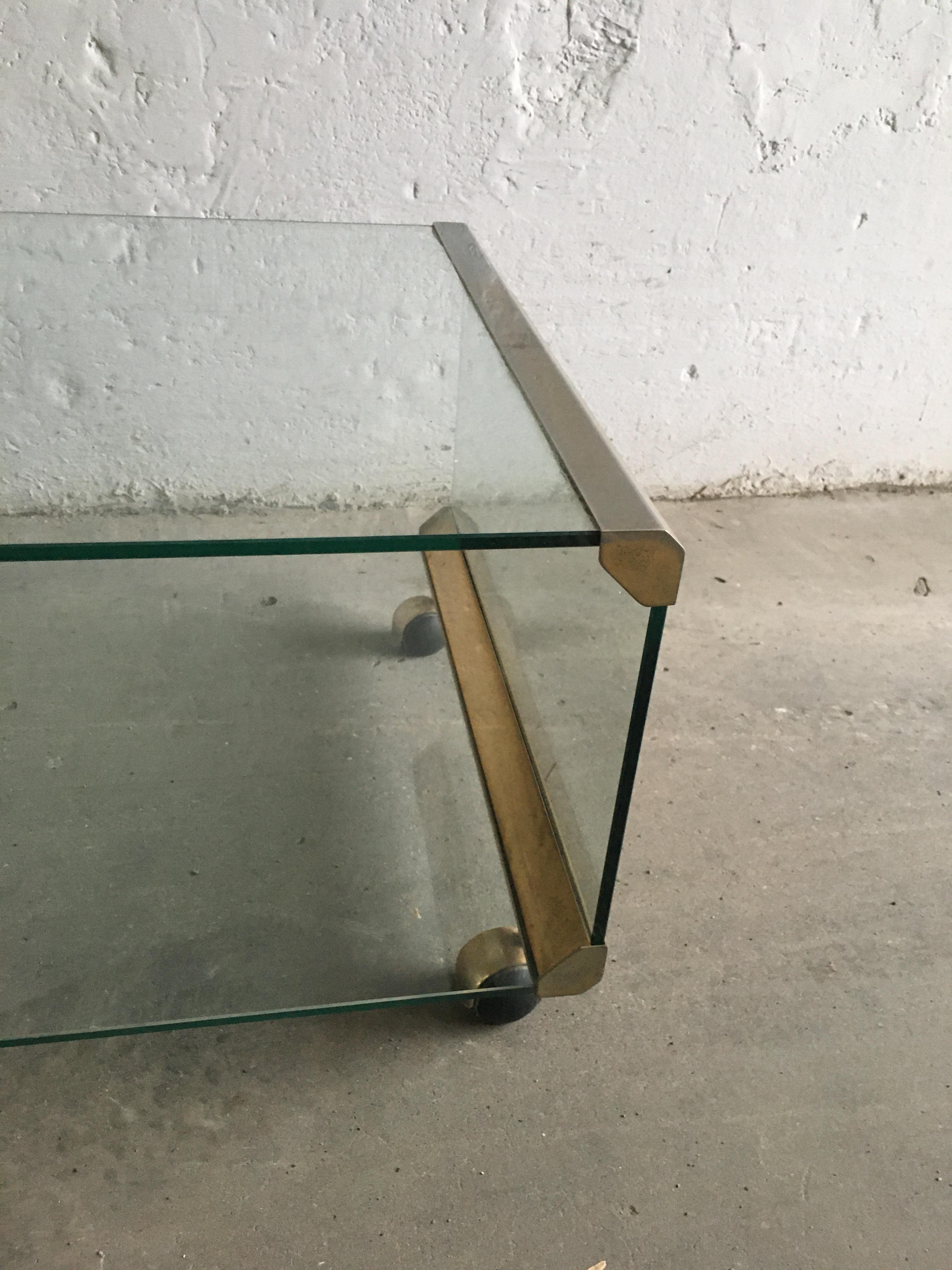 Mid-Century Modern Italian Chrome and Glass Coffee Table by Gallotti & Radice In Good Condition For Sale In Prato, IT