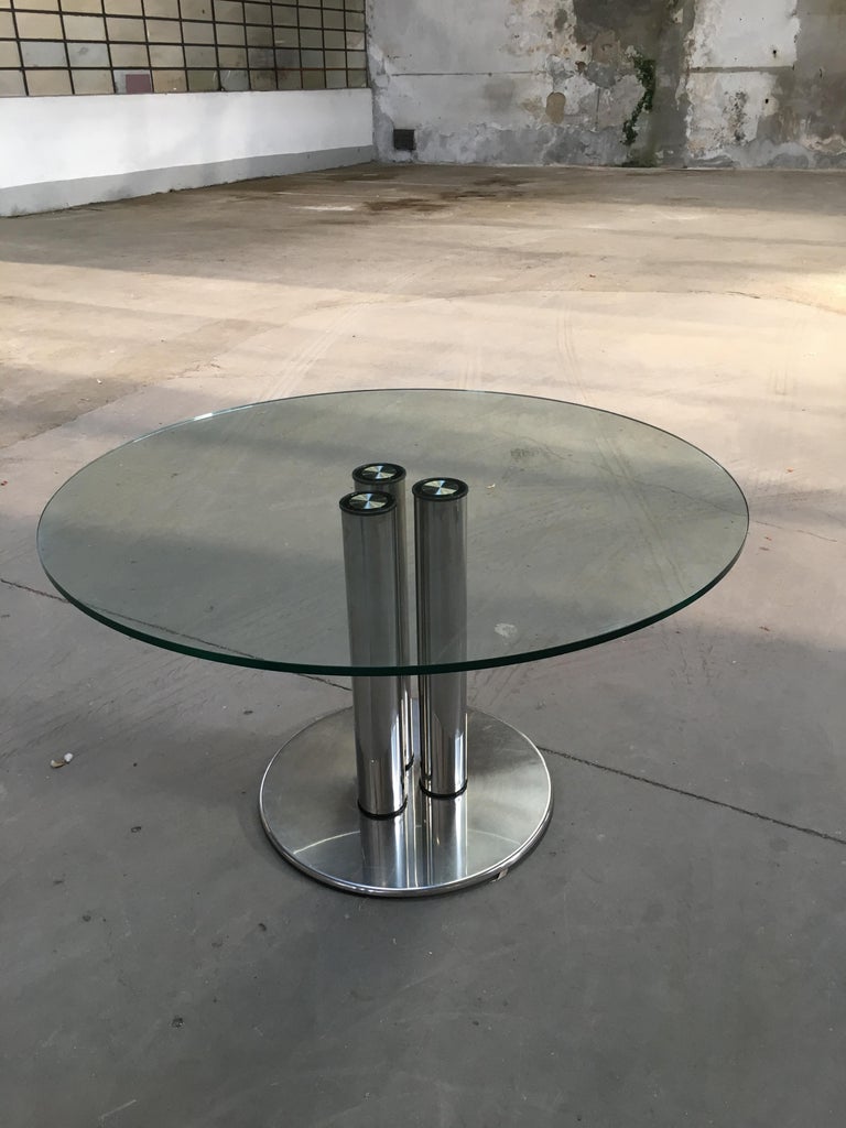MidCentury Modern Italian Chrome and Glass Table Model "Marcuso" 2532