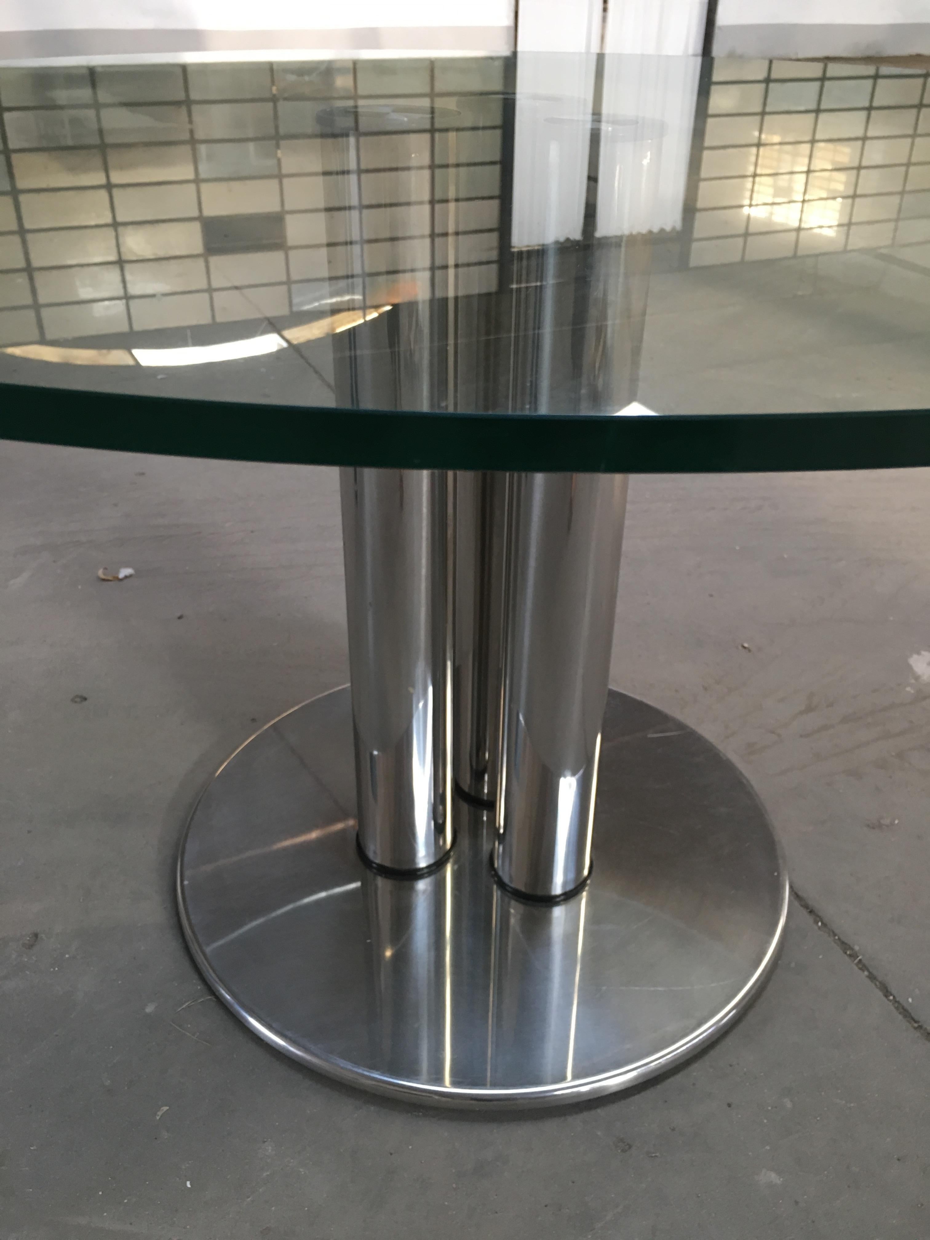 Mid-Century Modern Italian Chrome and Glass Table Model 