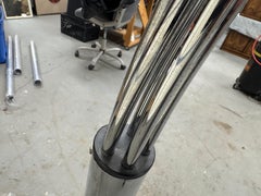 Mid-Century Modern Italian Chrome and Marble Guzzini Style 5 Arm Arc Floor Lamp