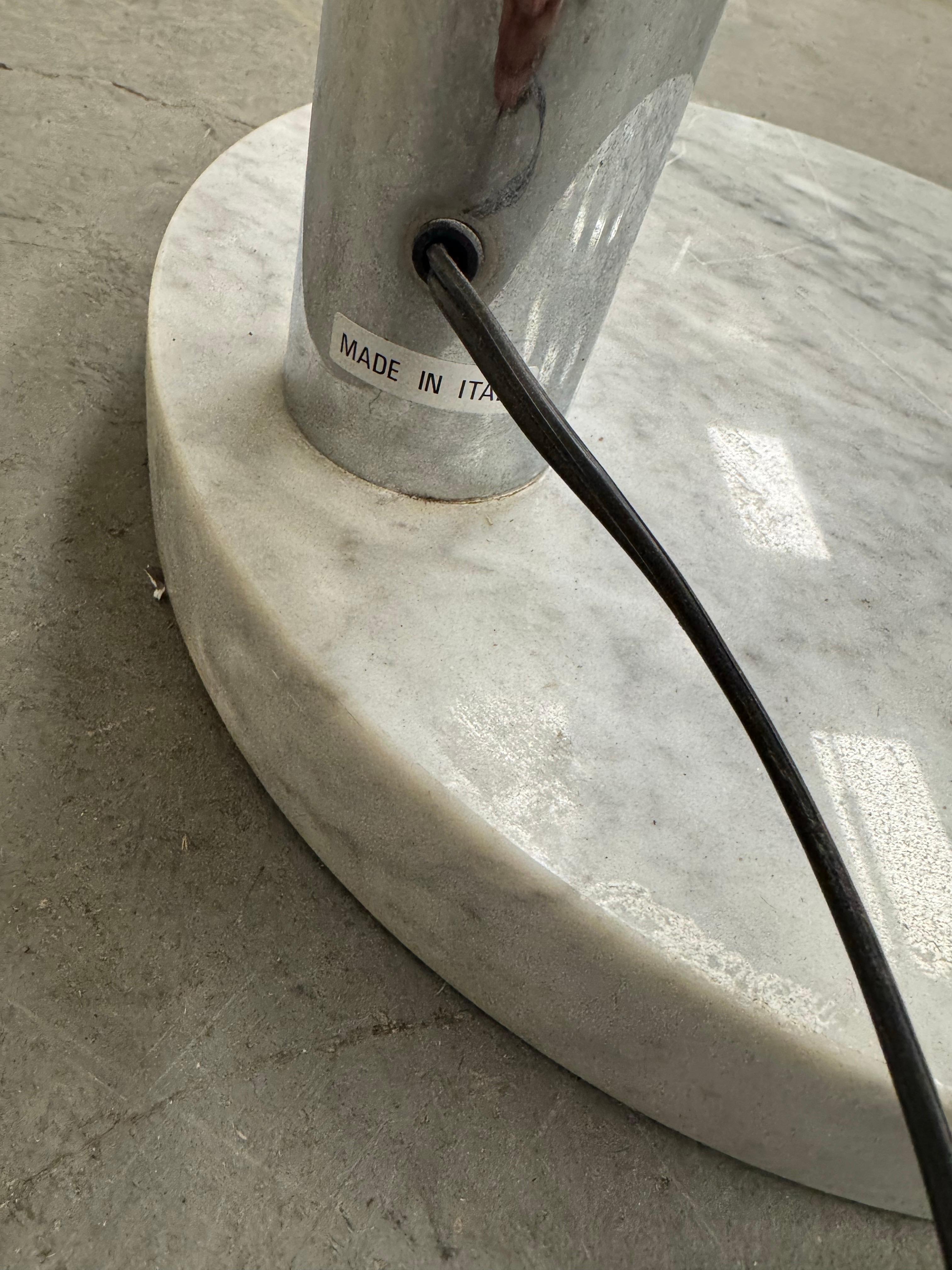 Mid-Century Modern Italian Chrome and Marble Guzzini Style 5 Arm Arc Floor Lamp 2