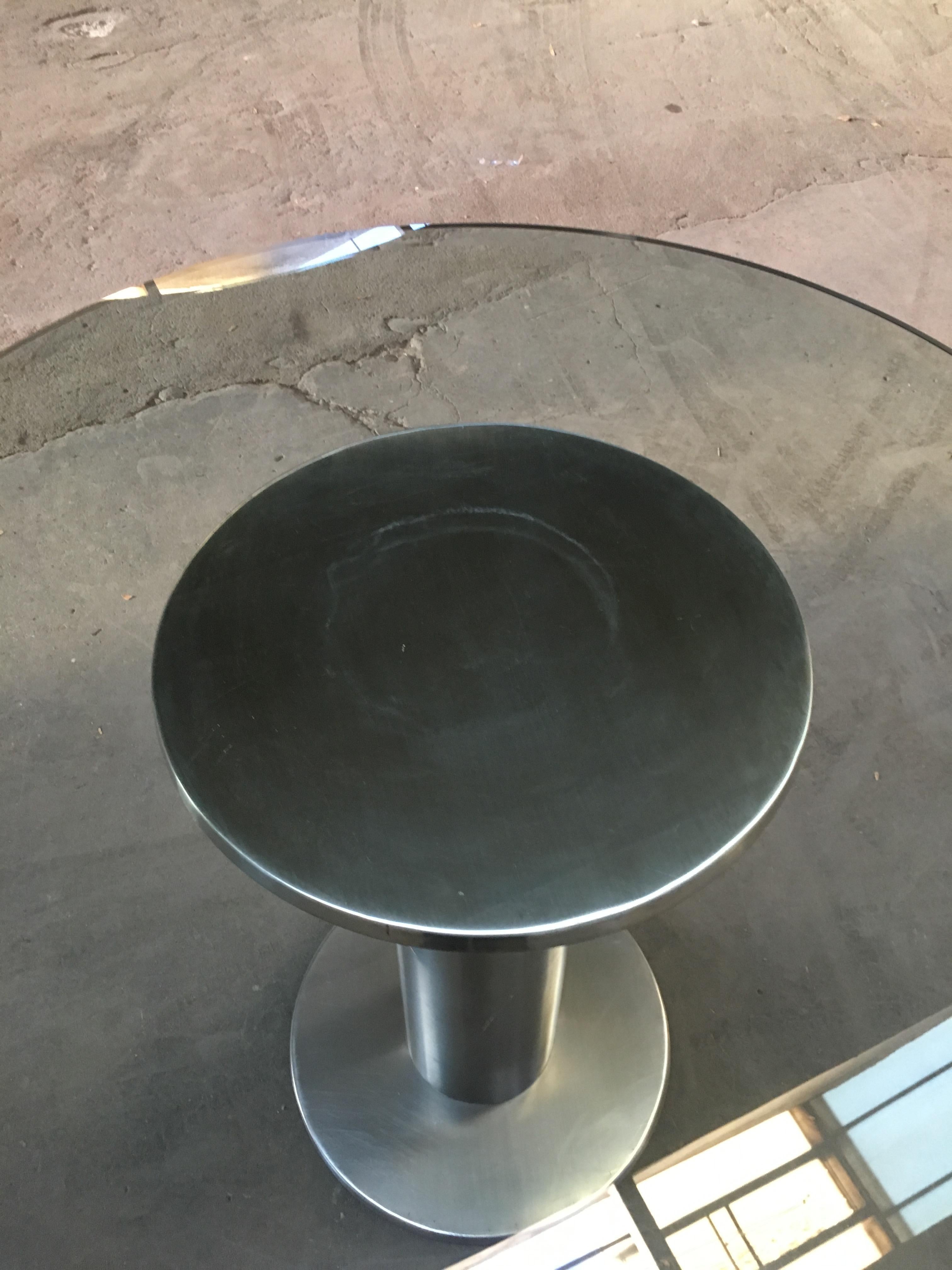 Mid-Century Modern Italian Chrome Dining or Center Table with Glass Top, 1970s 1