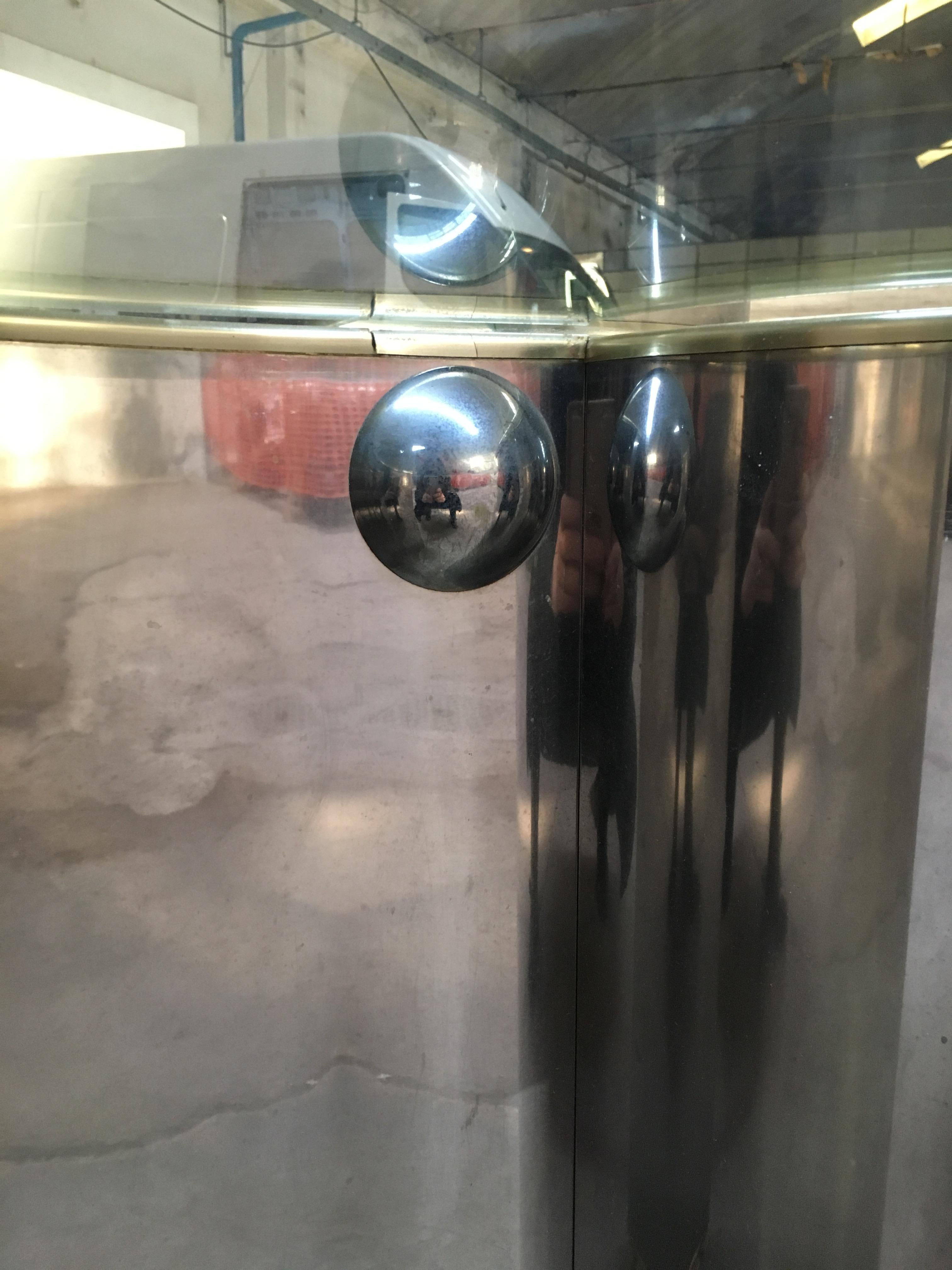 Mid-Century Modern Italian Chrome Dining or Center Table with Glass Top 2