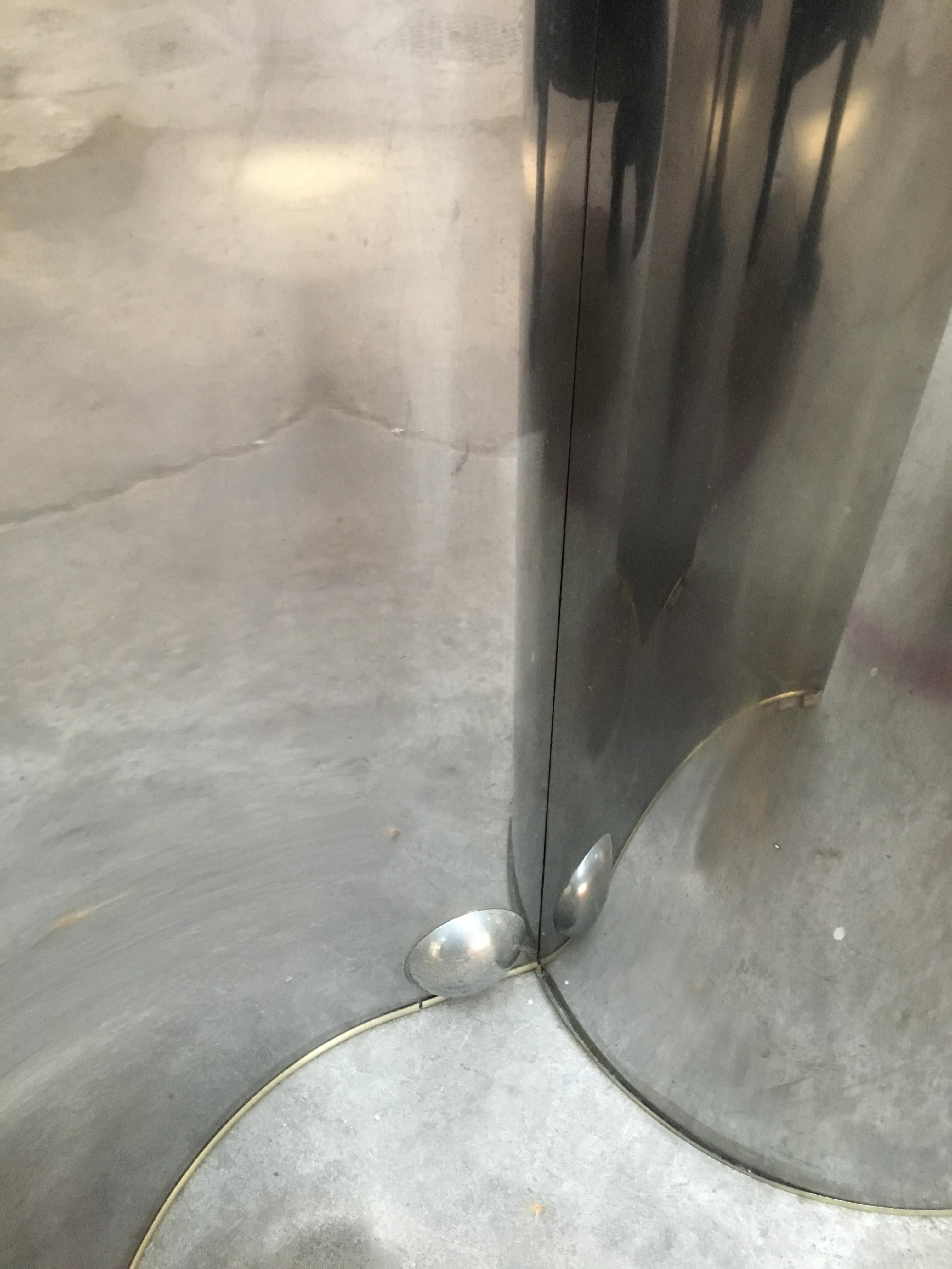 Mid-Century Modern Italian Chrome Dining or Center Table with Glass Top 3