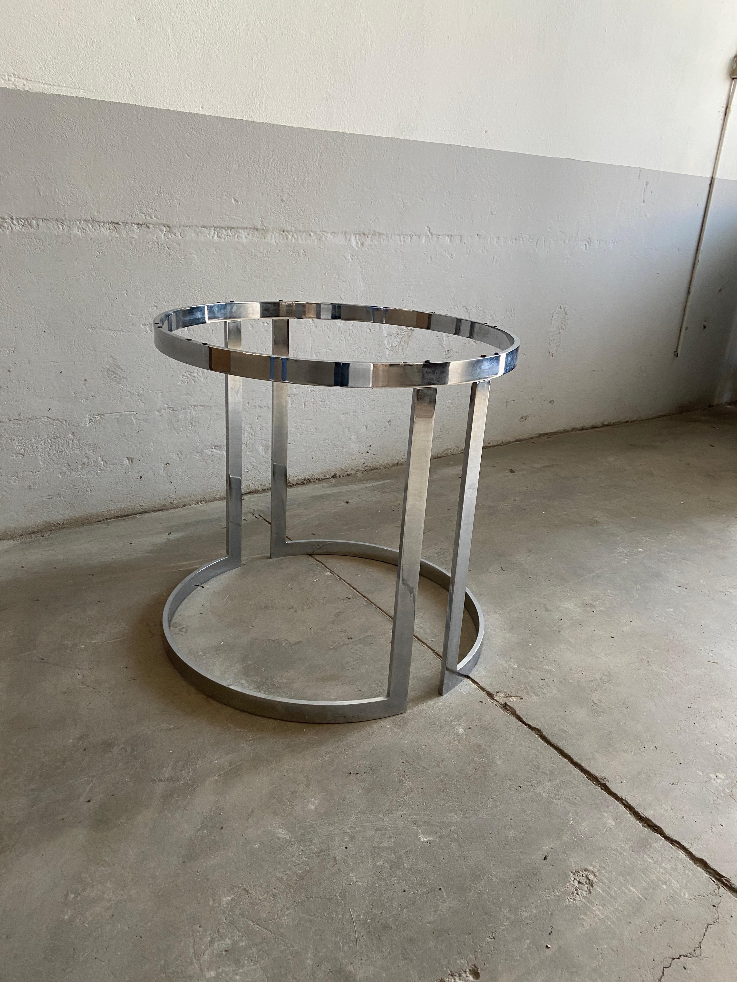 Mid-Century Modern Italian Chrome Dining Table with Smoked Glass Top, 1970s For Sale 7