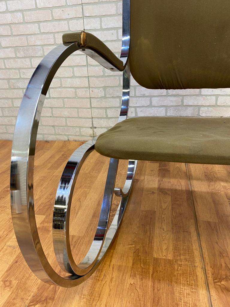 Mid Century Modern Italian Chrome Rocking Chair 4