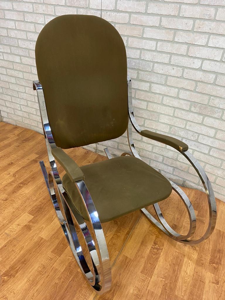Mid Century Modern Italian Chrome Rocking Chair 6
