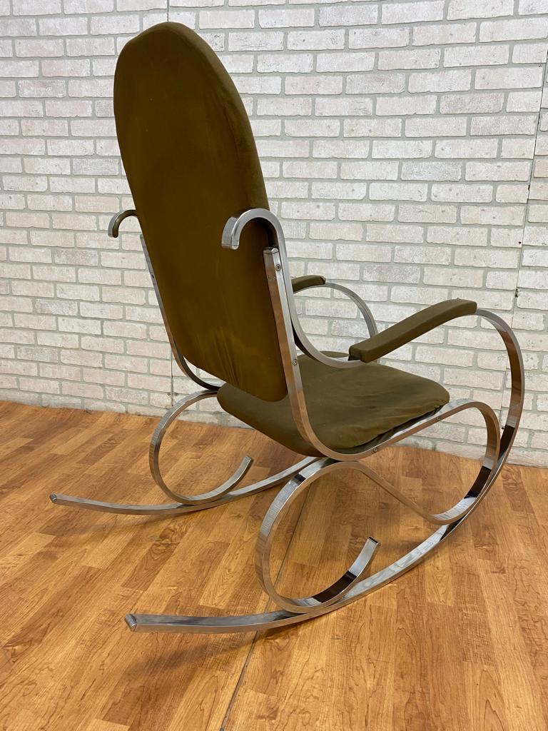 Mid Century Modern Italian Chrome Rocking Chair 7