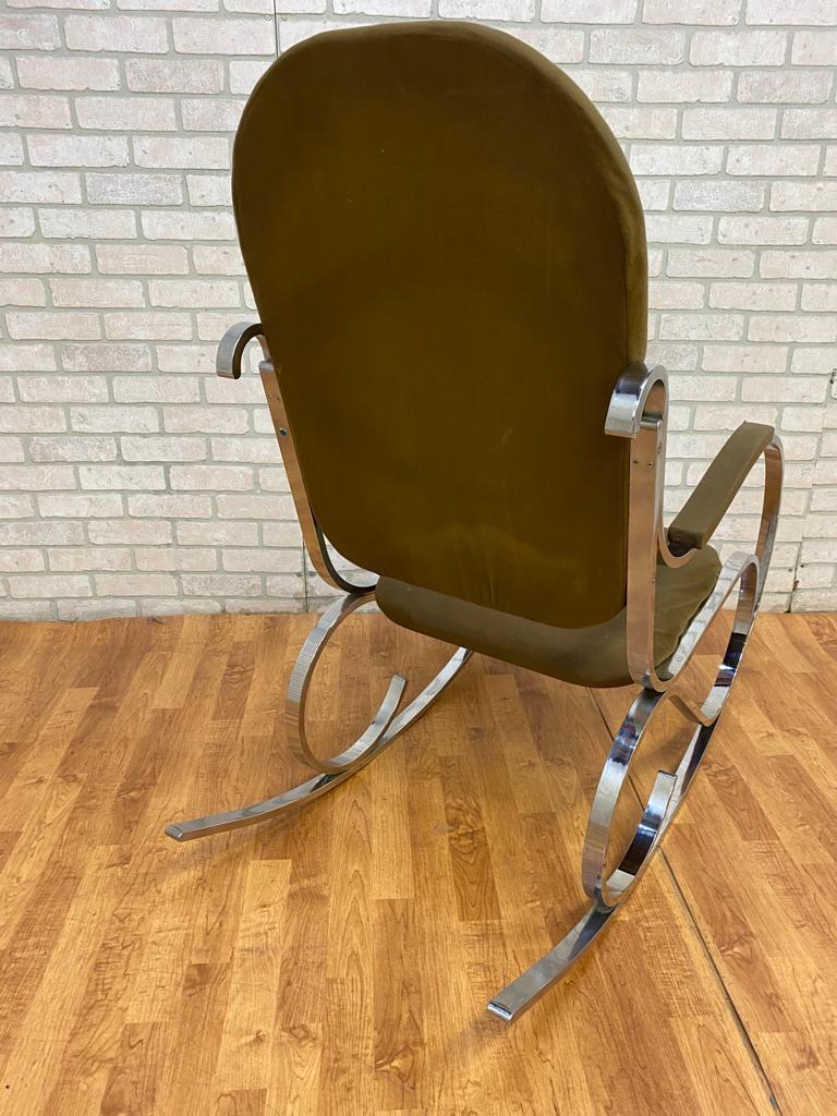 Mid Century Modern Italian Chrome Rocking Chair 8
