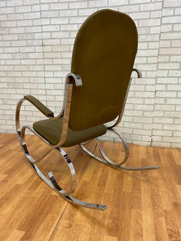 Mid Century Modern Italian Chrome Rocking Chair

The Mid Century Modern Italian Chrome Rocking Chair is a classic piece of furniture from the mid-20th century known for its stylish design. It features a chrome base, which adds a touch of modernity