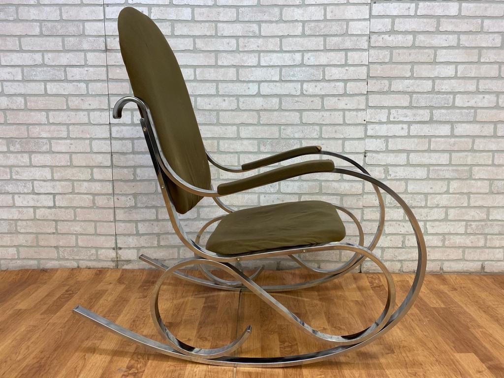 Mid-Century Modern Mid Century Modern Italian Chrome Rocking Chair