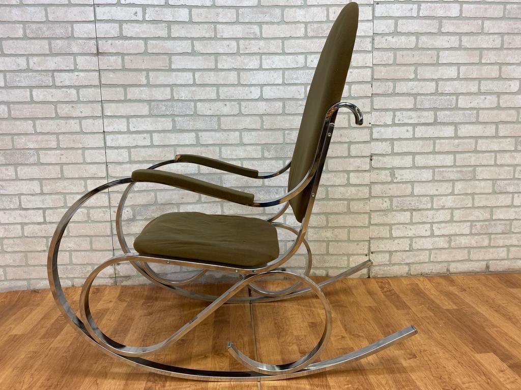 Late 20th Century Mid Century Modern Italian Chrome Rocking Chair