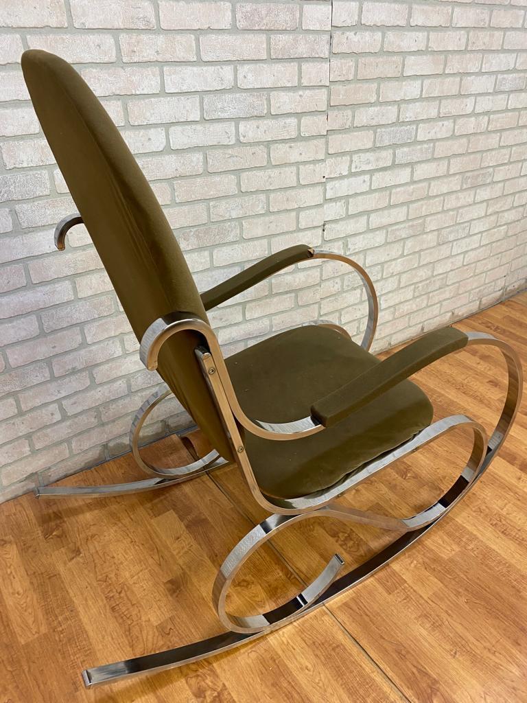 Mid Century Modern Italian Chrome Rocking Chair 1