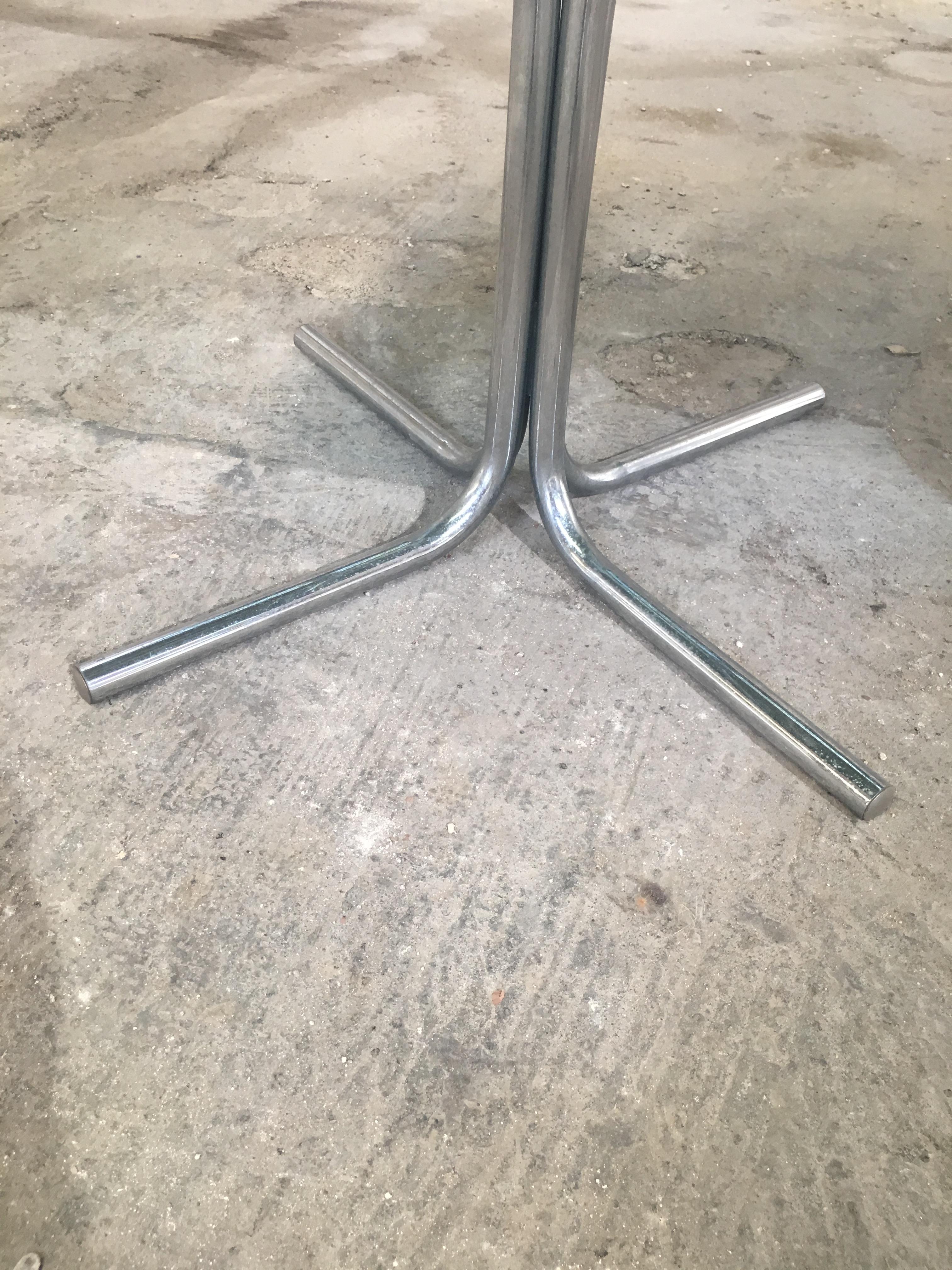 Mid-Century Modern Italian Chrome Side or Coffee Table with Smoked Glass Top 5