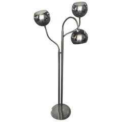 Mid-Century Modern Italian Chrome Three Lights Floor Lamp, 1970s
