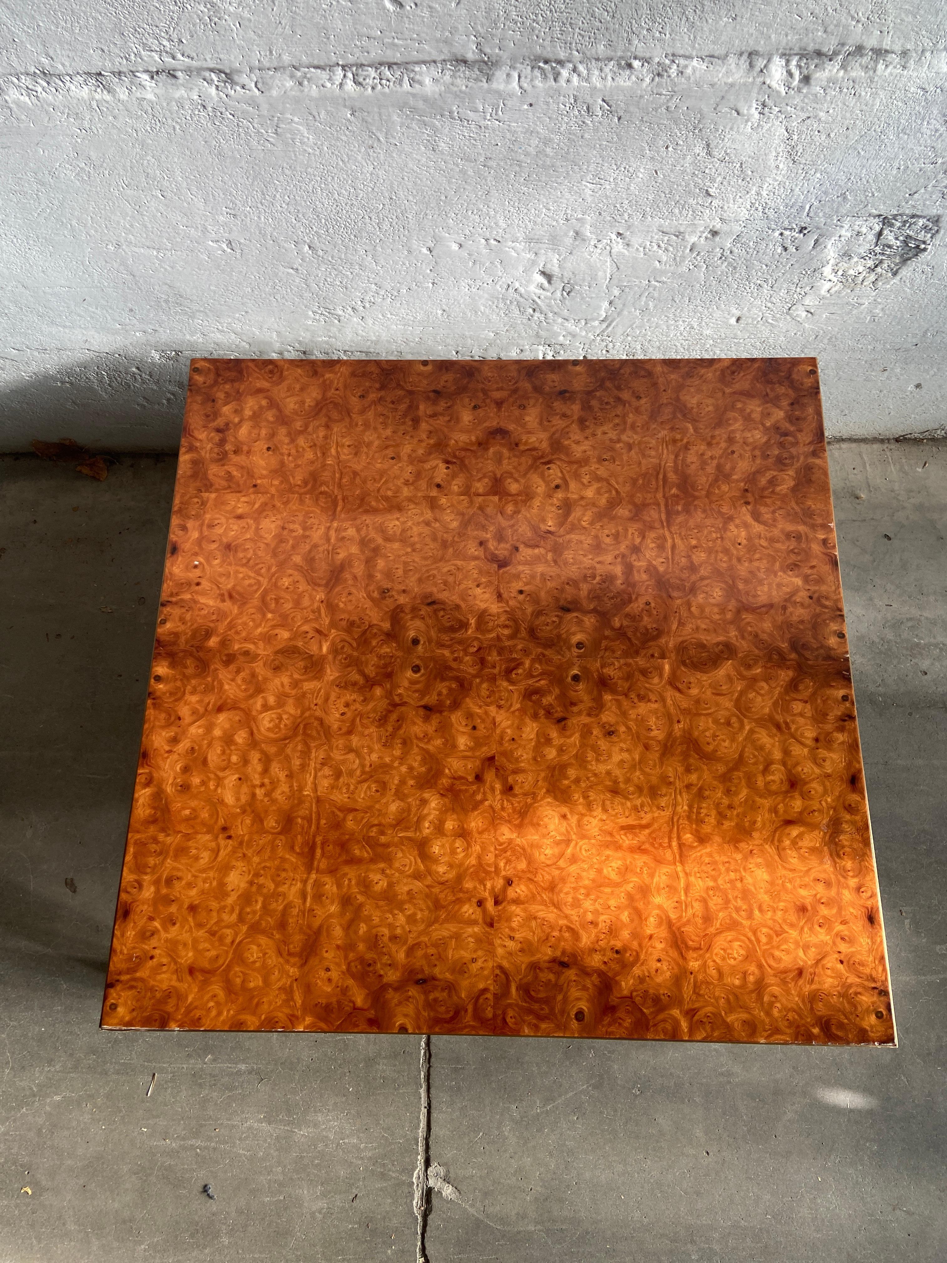 Mid-Century Modern Italian Coffee or Sofa Table with Briar-Root Top, 1970s For Sale 6