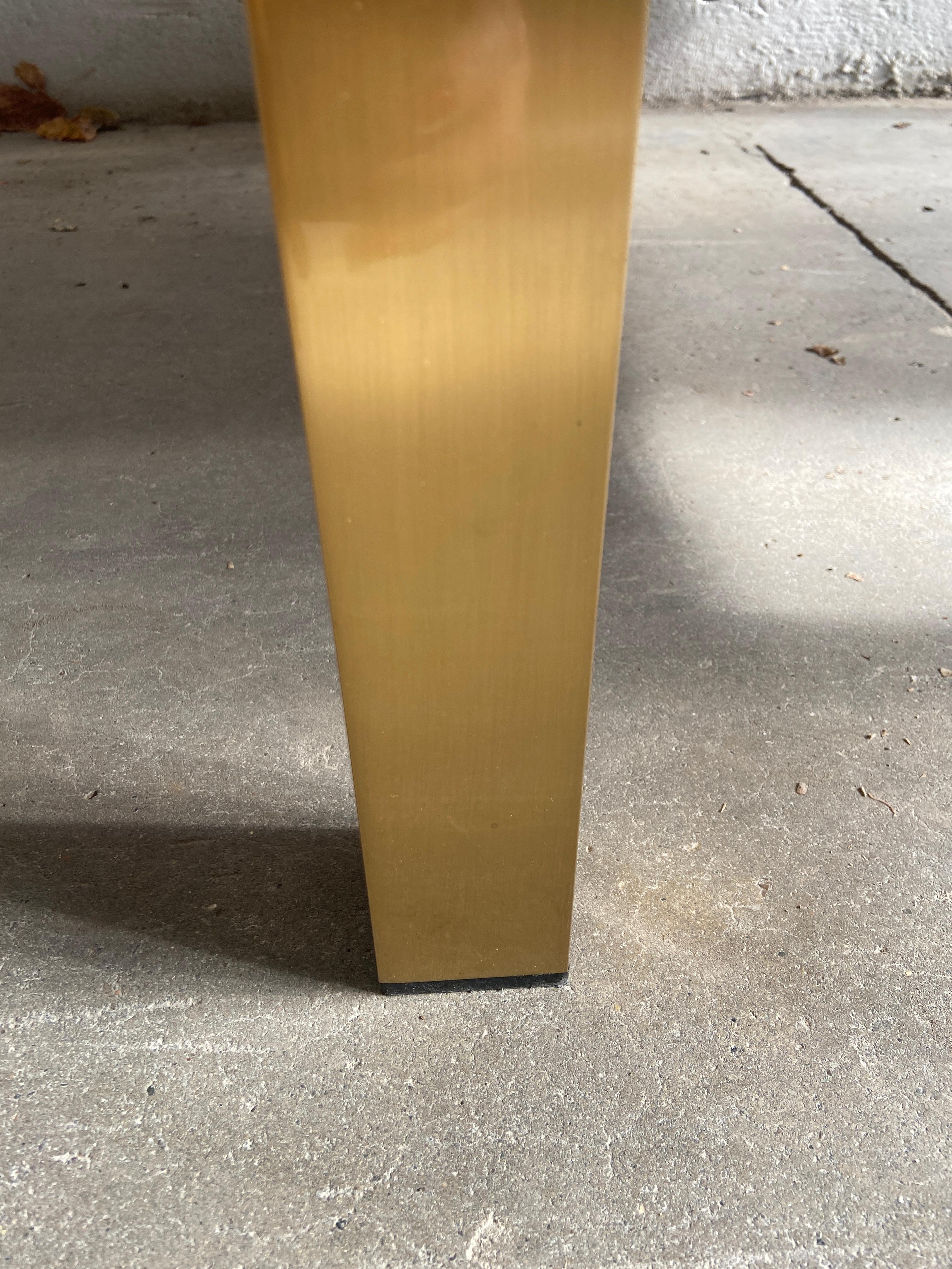 Metal Mid-Century Modern Italian Coffee or Sofa Table with Briar-Root Top, 1970s For Sale