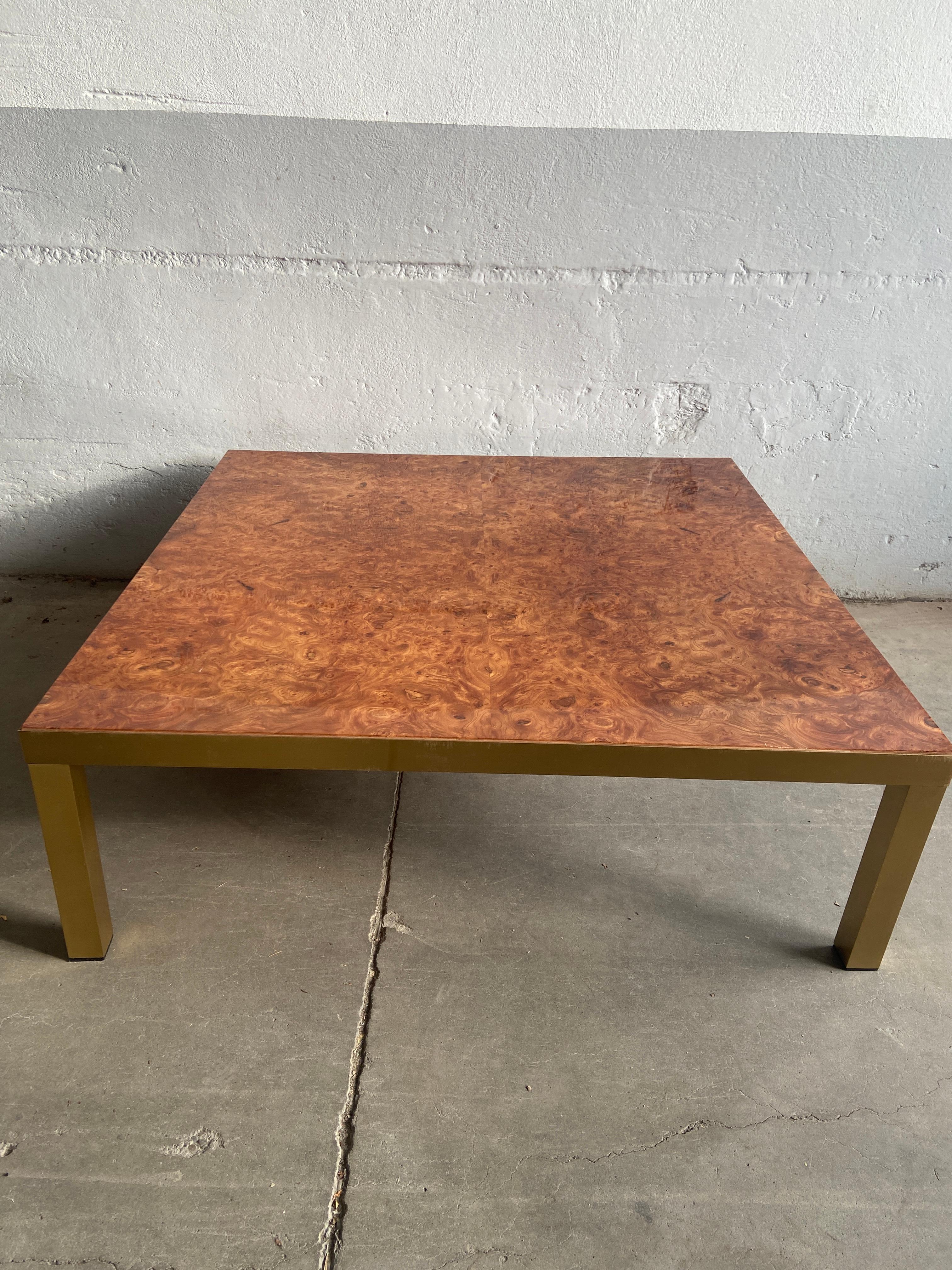 Mid-Century Modern Italian Coffee or Sofa Table with Briar-Root Top, 1970s 2