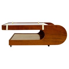 Mid-Century Modern Italian coffee table with smoked glass top, 1950s