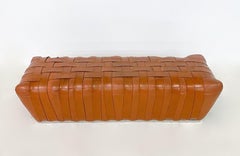 Mid-Century Modern Italian Cognac Leather Bench, 1980s